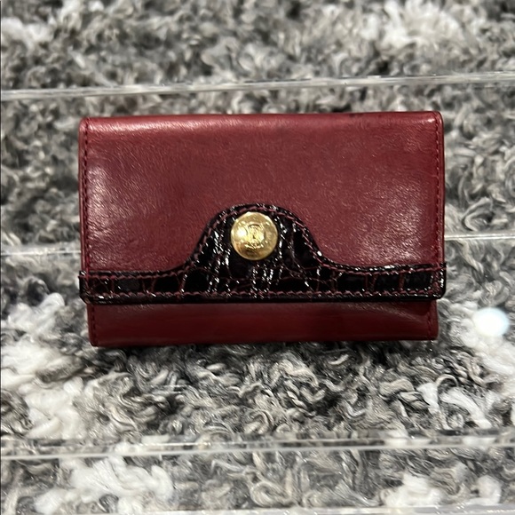 Celine Accessories - Vintage Celine Burgundy and Black Key & Card Holder